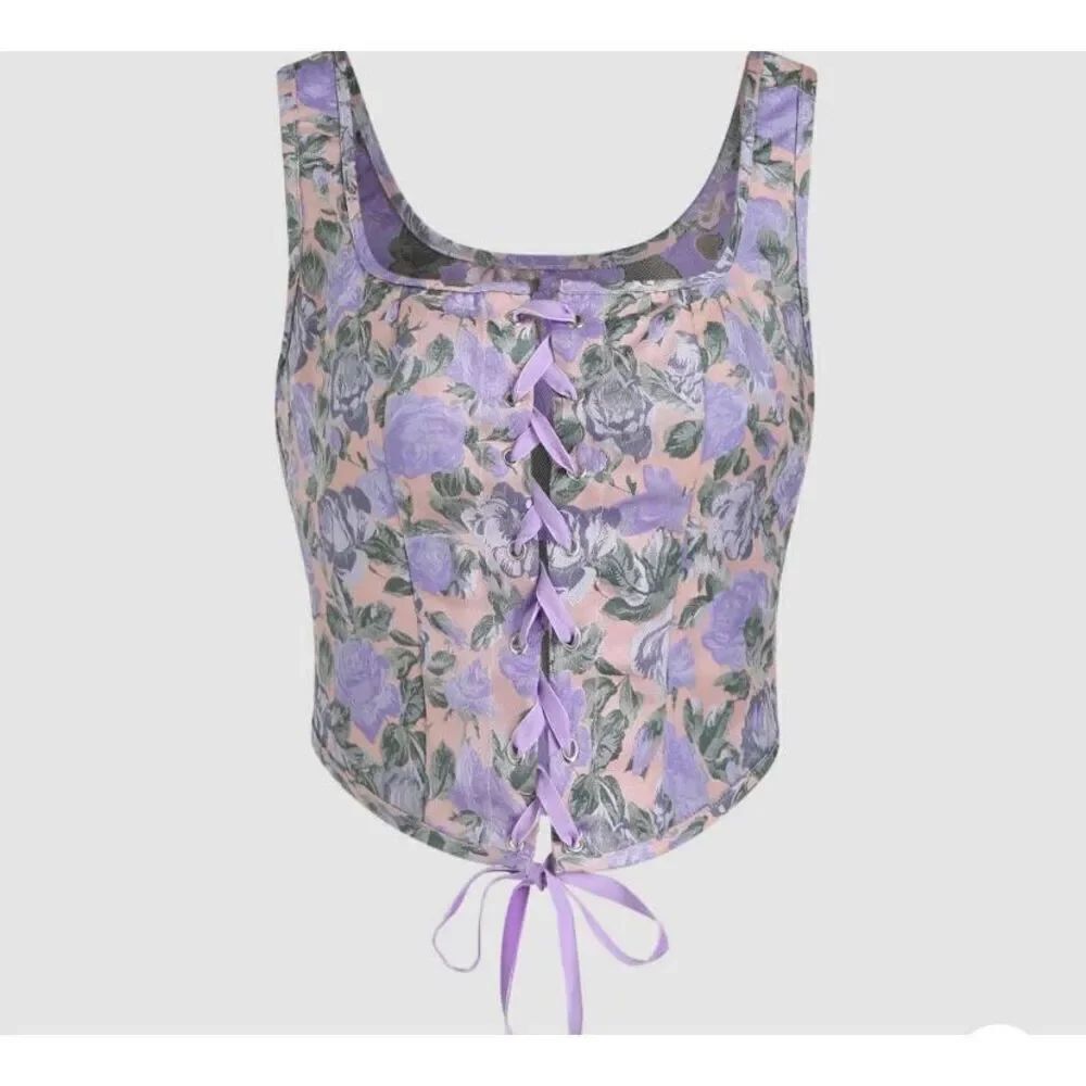 Cider women’s fairy core floral, corset, top size extra small